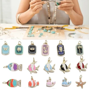 FISH Whale DIY Pendants Accessories Colorful Oil Drip Jewelry Making Supplies - Picture 1 of 57