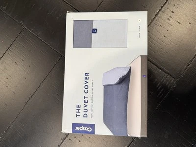 Casper 100% Supima Cotton Duvet Cover - Blue  (Twin/Twin XL) - NEW Read - Image 1 of 2