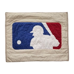 Pottery Barn MLB Baseball standard Sham Quilted National League Red Blue Tan Vtg - Picture 1 of 4