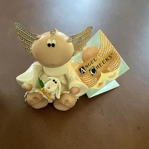 Vintage Engel Wangen Cherub mit Hase 2001 Kirk's Kritters von Russ Berrie - Bild 1 von 3