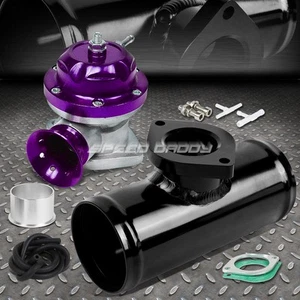 30 PSI ADJUSTABLE TURBO BLOW OFF VALVE+TYPE RS 2.5" FLANGE PIPE ADAPTOR PURPLE - Picture 1 of 7