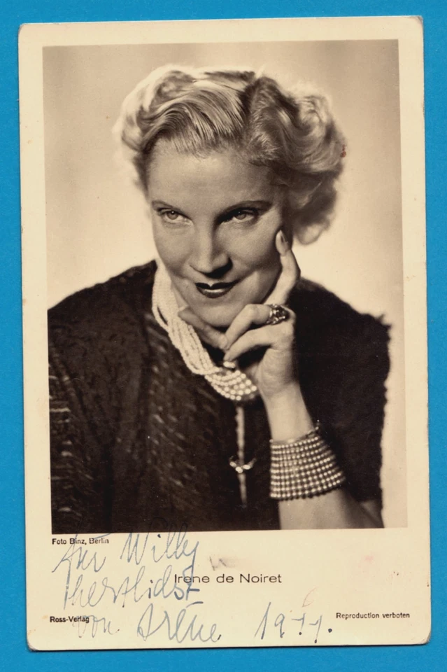 IRENE DE NOIRET Autogramm original signierte alte Postkarte - Bild 1 von 1