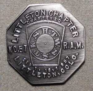 C960 Littleton, Colorado., Littleton Capitolo n. 57 R.A.M., Shekel Reverse. Antico - Foto 1 di 2