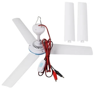 DC 12V Portable Ceiling Fan 19.7â€Mini Hanging 19.7in White - Picture 1 of 7