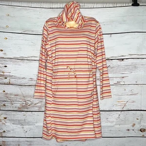 Columbia NWT Size L Pink Stripe Omni-Shade Sun Trek Hooded Coverup Dress - Picture 1 of 4