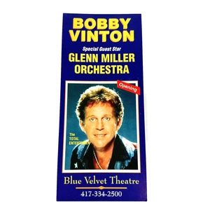 Bobby Vinton Glenn Miller Orchestra Blue Velvet Theater Flyer Vtg 90s Branson MO - Picture 1 of 3