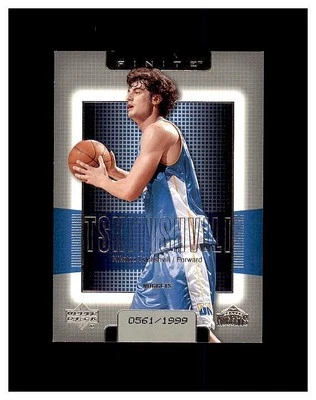 2003-04 Upper Deck Finite 0561/1999 Nikoloz Tskitishvili #40 DENVER NUGGETS MINT - Image 1 of 2