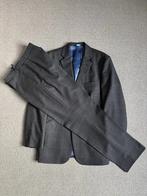 Traje HACKETT LONDON Lana Super 100s Príncipe de Gales Cuadros 2 Piezas 42L W34 L30.5 Foto 1 de 4