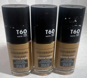 Base Covergirl Trueblend T60 Cálida Sol Mate HECHA Comodidad Sin Aceite Lote De 3 - Imagen 1 de 3