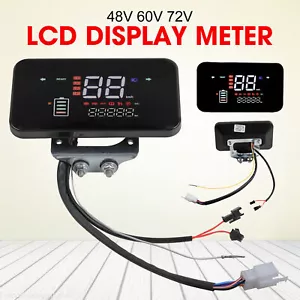 LCD Speed Meter Control Panel 48V 60V 72V For E Bike Electric Scooter Motor - Picture 1 of 13