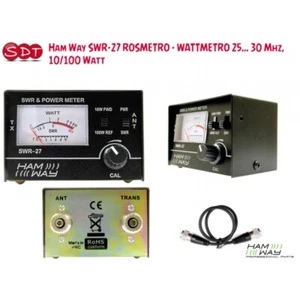 Ham Way SWR-27 ROSMETRO - WATTMETRO 25... 30 Mhz, 10/100 Watt - Zdjęcie 1 z 4