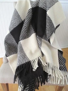 PLAID ZELANDIA New Zealand Wool THROW BLANKET ~ Geometric ~  52" x 70" ~ New    - Picture 1 of 10
