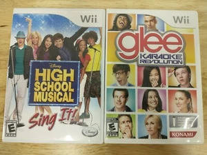 2 Wii Singing Games-Disney High School Musical Sing It & Glee Karaoke Revolution - Picture 1 of 3