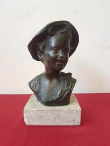 ANTICO BUSTO IN BRONZO, FIRMATO - Picture 1 of 8