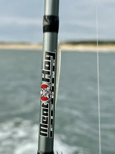 7’ Big Game Jigging/Spinning Saltwater Fishing “Gray Punisher” MeatHog Pro Rod - Picture 1 of 19