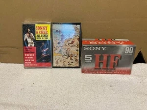 Sonny & Cher and 'Endless Beach' Cassettes + 1 package of 3 Sony HF Tapes - Picture 1 of 1