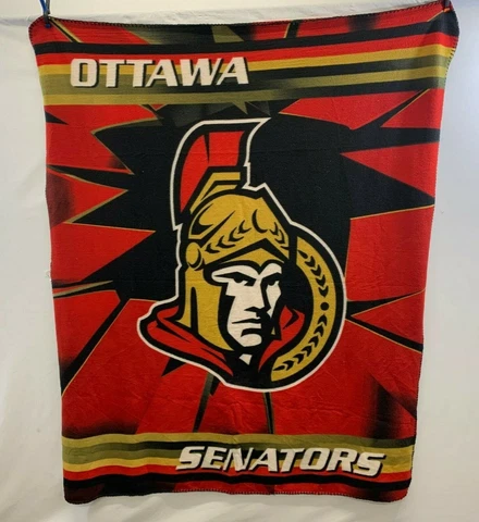 Ottawa Senators NHL Hockey light fleece throw blanket 56x46" Polyester Cover