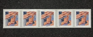 2022USA #5655 Forever US Flags PNC Plate Number (#B2222) Coil Strip 5 BCA SPACES - Picture 1 of 2