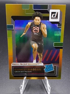 Kingsley Enagbare Packers 2022 Donruss Gold Holo Press Proof Premium Rookie - Picture 1 of 1