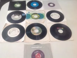 10 45 RPM Records w/jackets Pop/Rock/R&B - Mostly 70's Rock - Foto 1 di 10