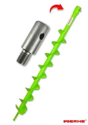 WERHE Erdbohrer für bohrmaschine mit M14 adapter ⌀80 mm, 80cm länge