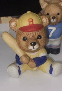 Vintage Home Interiors Teddy Bear Baseball Figurine #1417 HOMCO Decor Vintage - Picture 1 of 6