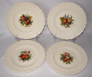 4 platos de almuerzo Spode Copeland ALDEN 9" borde central de frutas y flores en relieve - Imagen 1 de 7