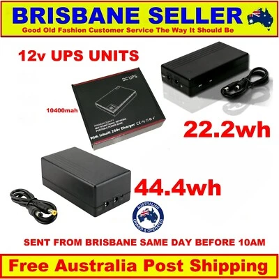 12v UPS 22.2wh 44.4wh  NBN PHONE MODEM ROUTER EFTPOS CCTV  Battery BACKUP 9v 5v - image 1 of 4