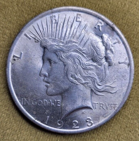 1923 Peace Dollar Mint Error Struck Through Hairpin Nose Ring Cud Antique Coin Cover