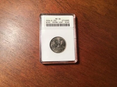 Wisconsin Extra High Leaf Error Quarter ANACS MS 66 Rare - Image 1 of 2