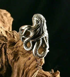 Kraken Ring Octopus Biker Gothic Solid Silver Ocean Sea Monster squid Warlock - Picture 1 of 5