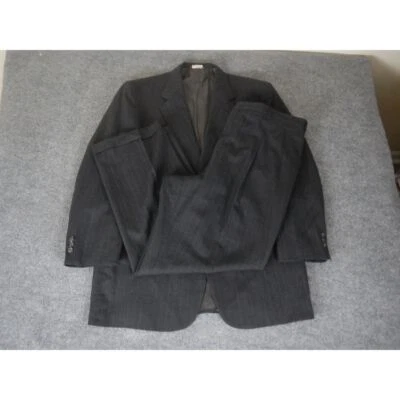 Botany 500 Couture Pure Wool Two Piece Suit Men's 46L x 38W Pinstripe Gray - Image 1 of 4