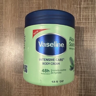 Vaseline Intensive Care Body Cream with Pure Aloe Aloe Soothe 13.5 oz 48Hour New - Image 1 of 3