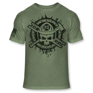 Camisa de bombero con logotipo de calavera - Bombero Crossbones - Camiseta de bomberos y rescate - A395 - Imagen 1 de 7