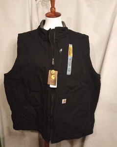 NWT Carhartt Womens 3X Plus 24W/26W Black Canvas w/ gray lining winter vest - Picture 1 of 22