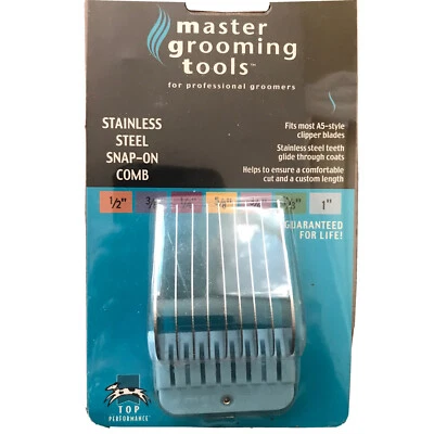 "Tools Master Grooming Peine a presión de acero inoxidable de 1"" se adapta a cuchillas de cortapelos estilo A5" Foto 1 de 3