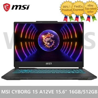 MSI CYBORG 15 A12VE 15.6" RTX4050 16GB/512GB i7-12650H FreeDOS Gaming Laptop - Image 1 of 4