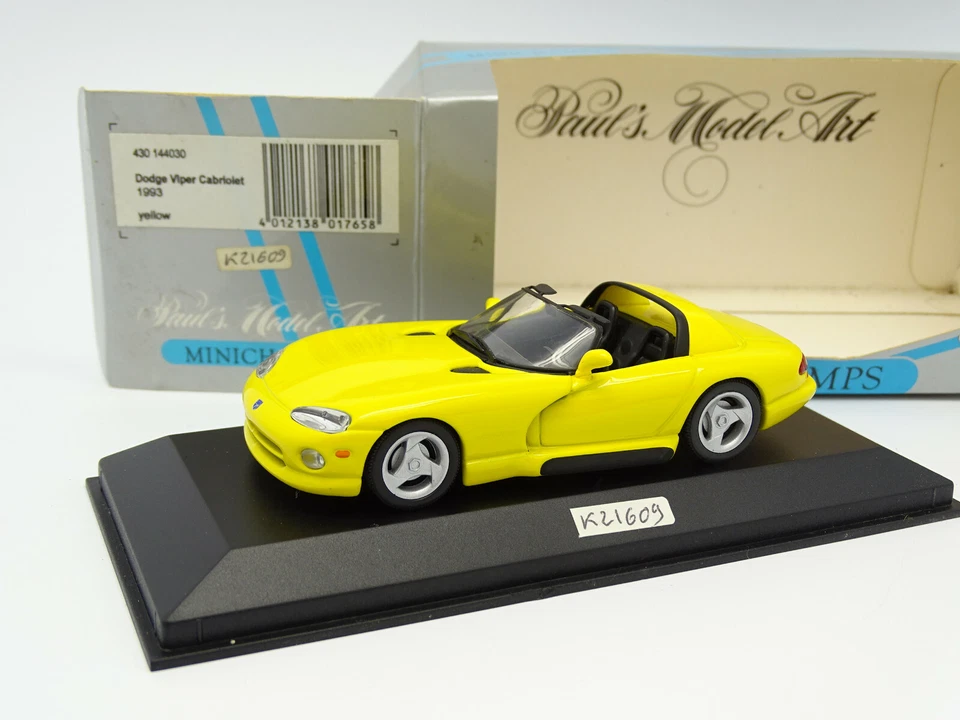 Minichamps 1/43 - Dodge Viper кабриолет желтый 1993 - Изображение 1 из 1