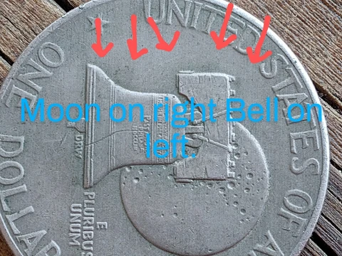 $1  1976 Bicentennial Eisenhower Mint Error Coin Rotated And Double Struck Cover