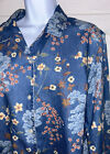 VTG Liz Claiborne LizWear Sz PETITE LARGE PL Blue Floral Chanbray Shirt 90s EUC