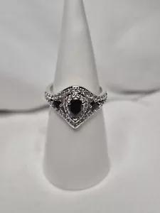 Bomb Party Ring Size 8 "The Wow Factor" Black Onyx On Rhodium RBP7590 - Picture 1 of 3