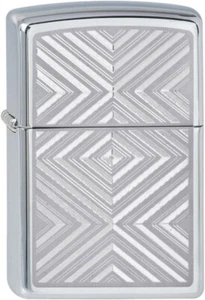 ZIPPO Feuerzeug DIMENTIONAL DIAMOND High Polished Chrome Lasergravur NEU OVP stW - Bild 1 von 2