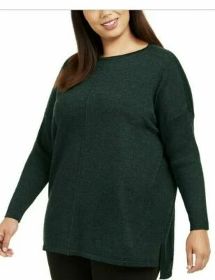 NUEVO CON ETIQUETAS Style & Co. 1X Suéter Túnica Costura Frontal Cazadora Verde Manga Larga 3344 Foto 1 de 4