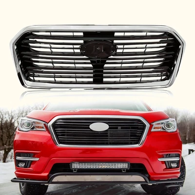 For 2019 2020 2021 2022 Subaru Ascent Front Bumper Upper Grille  Black & Chrome - Изображение 1 из 4