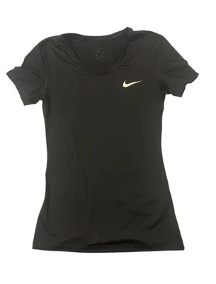 Camisa Nike Pro Para Mujer Pequeña Negra Dri-FIT Entrenamiento Atlético Ligera Top Foto 1 de 3