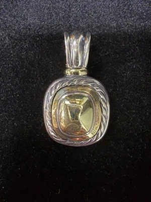 Pingente David Yurman prata esterlina ouro 14K berloque logotipo faça você mesmo design de cabo vintage - Imagem 1 de 2