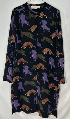 CAMISA DE SEDA STELLA MCCARTNEY VESTIDO ESTAMPADO GATO SELVA LS TALLA 46 HUNGRÍA 14-16 EE. UU. USADA EN EXCELENTE ESTADO! Foto 1 de 4