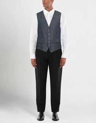 RRP€107 BUGATTI Waistcoat IT46 US36 S Blue V-Neck - Image 1 of 4