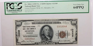 1929 $100., National Bank, Memphis, TN., PCGS CU-64., PPQ., Store #SGNB001 - Picture 1 of 2