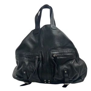 POUR LA VICTOIRE Vivien Black Leather Shoulder T Expandable Bag (READ CONDITION) - Picture 1 of 7